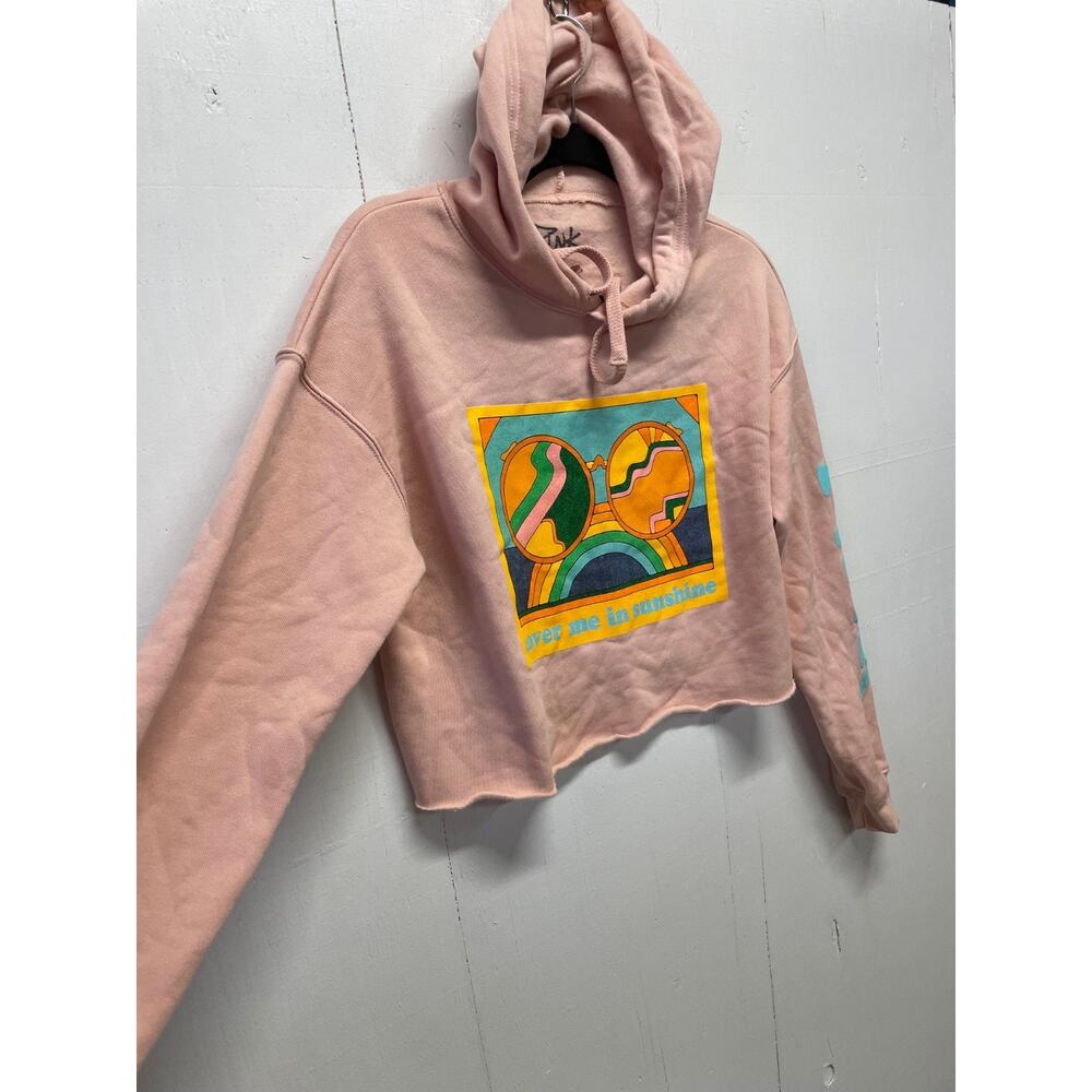P!NK Women's Cropped Hoodie Size Small Cover Me In Sunshine Peach Hoodie - Picture 4 of 10